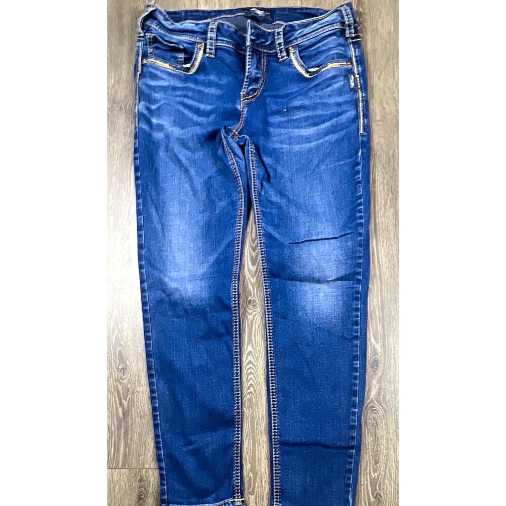 Silver Jeans Co. Women’s Size w32 L29 Blue Dark Wash Skinny Denim Jeans